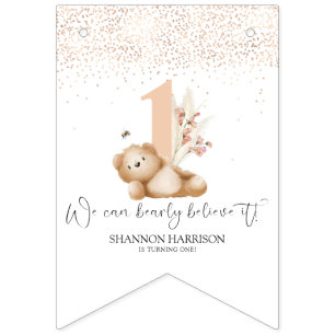 Bear & The Bee First Birthday Bunting