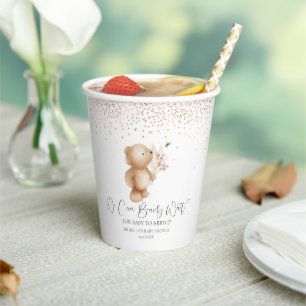 Bear & The Bee   We Can Bearly Wait! Baby Shower Paper Cups