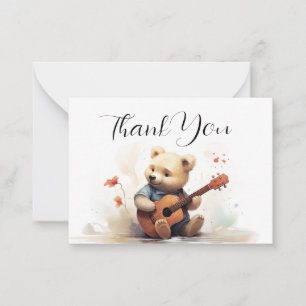 Bear The Musician Thank You Card