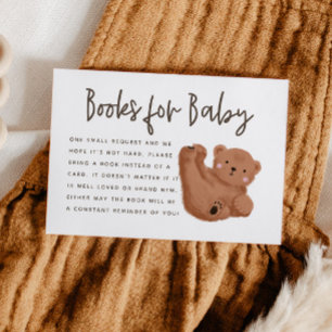 Bear Theme Baby Shower Book Request Enclosure Card