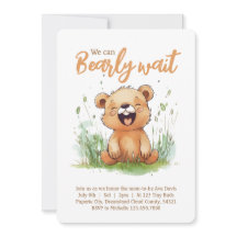 Bear Themed Baby Shower Invitation