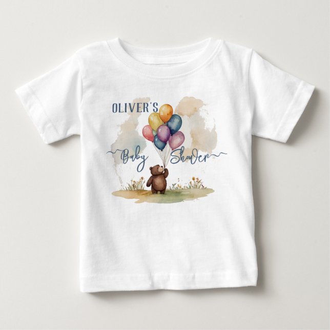 Bear Themed Gender Neutral Baby Shower T-Shirt (Front)