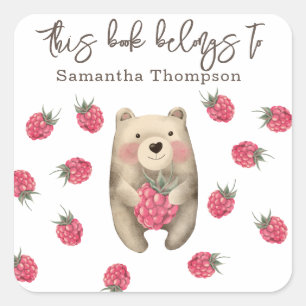 Bear - this book belongs to square sticker