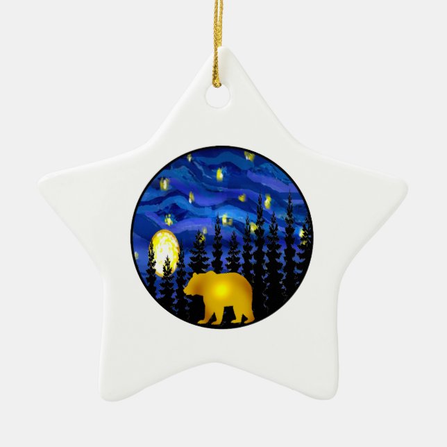 bear this night ceramic ornament (Front)