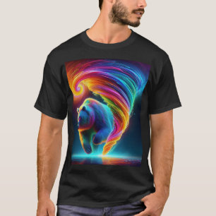 Bear tornado in neon colours. T-Shirt