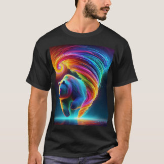 Bear tornado in neon colours.  T-Shirt