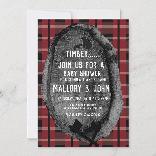 Bear Trail Woods Adventure Lumbar Jack Invitation (Front)