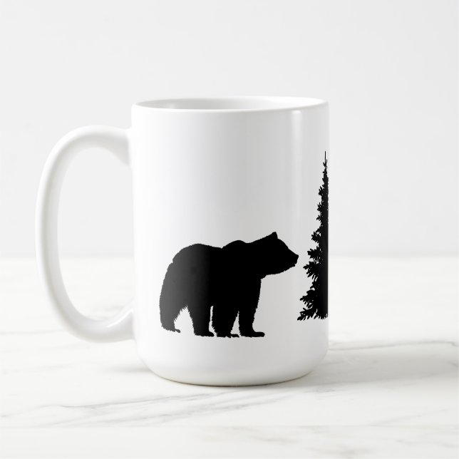 Bear & Tree Silhouette Coffee Mug (Left)