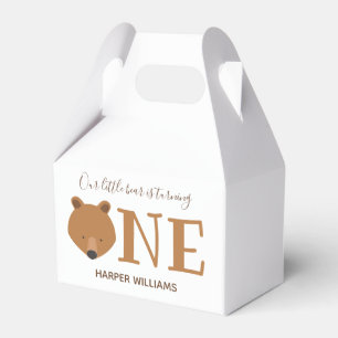Bear Turning One Cute Animal First Birthday Favour Box