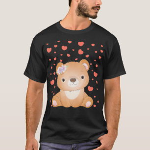 Bear Valentine's Day Red Heart's  For Bear Lover  T-Shirt