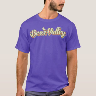 Bear Valley TShirt Retro Art Baseball Font Vintage