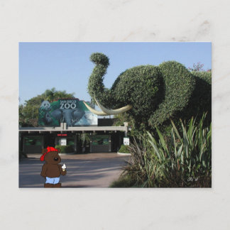 'Bear Visits Family' CA Postcard