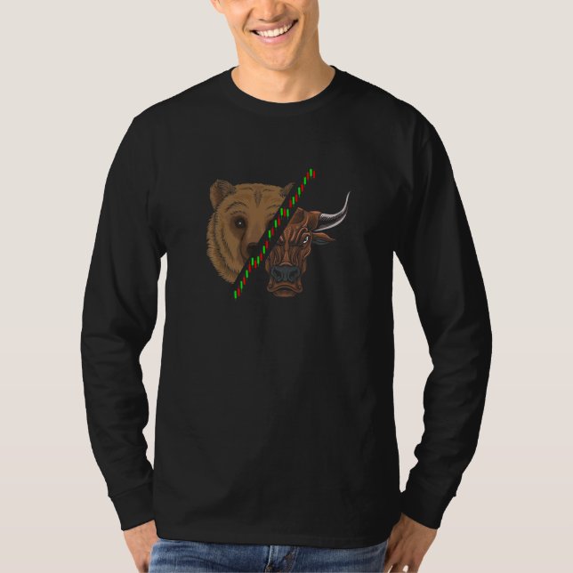 Bear Vs Bull Crypto Chart Analysis Cryptocurrency  T-Shirt (Front)