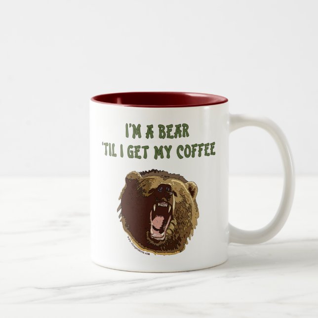 Bear Wants Coffee Two-Tone Coffee Mug (Right)