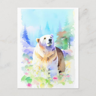 Bear Watercolor Portrait 5 Postcard