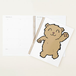 Bear Waving Spiral Planner