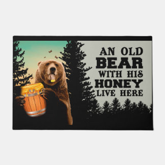 Bear Welcome Mat, Honey Doormat, Bear Lover Gift Doormat