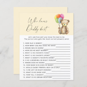 Bear - Who knows daddy best game