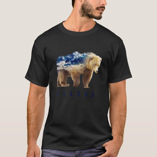 Bear Wild Animal Snow Mountain October 18th Alaska T-Shirt (Front)