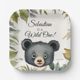 Bear Wild One Woodland Animal Birthday Party Paper Plate