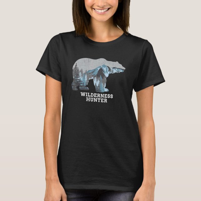Bear Wilderness Hunter Outdoors T-Shirt (Front)