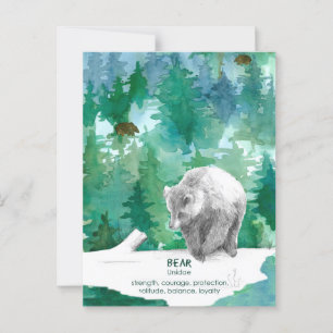 Bear Wildlife Forest Strength Encouragement Postcard
