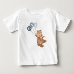 Bear with 3 Blue Balloons 1st Birthday Baby T-Shirt<br><div class="desc">A sweet bear holding 3 blue balloons,  ideal for your baby boy's 1st Birthday outfit! The balloons are blue but you can also change the colour of each one if you prefer. You can also change the 'ONE' letters or delete them.</div>