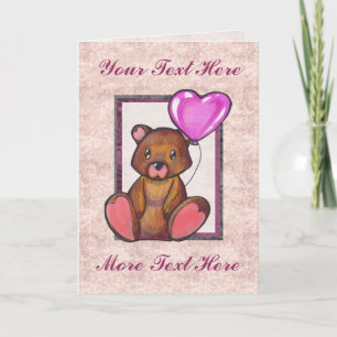 Bear with Balloon Greeting Card