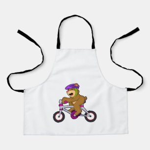 Bear with Bicycle & Helmet Apron