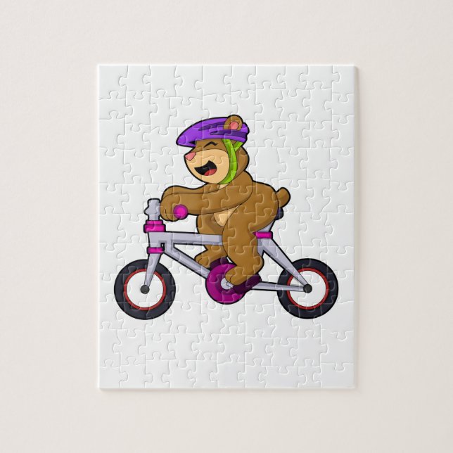 Bear with Bicycle & Helmet Jigsaw Puzzle (Vertical)