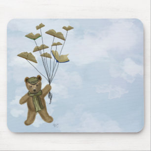 Bear with Book Butterflies 3 Mouse Pad