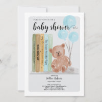 Bear with Books Bearly Wait Boy Baby Shower
