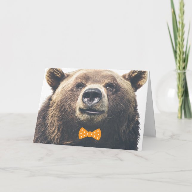 Bear with bow card (Front)