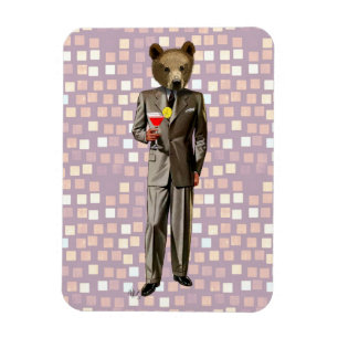 Bear With Cocktail Magnet