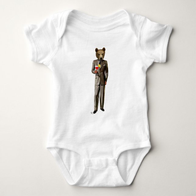 Bear With Cocktail T-Shirt (Front)