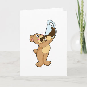 Bear with Coffee Cup Card