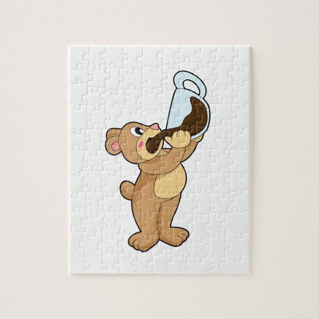 Bear with Coffee Cup Jigsaw Puzzle (Vertical)