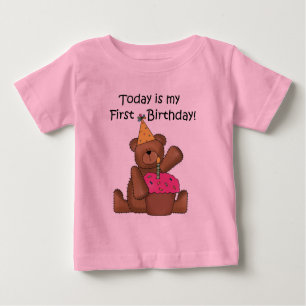 Bear with Cupcake 1st Birthday Tshirts and Gifts