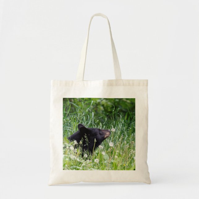Bear with Dandelions Tote Bag (Front)