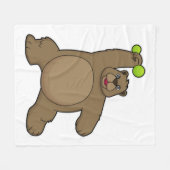 Bear with Dumbbell at Yoga Fitness Fleece Blanket (Front (Horizontal))