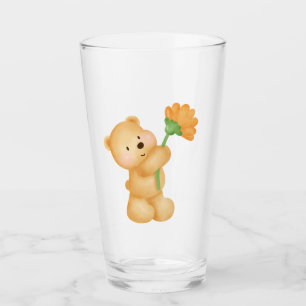 bear with flower glass