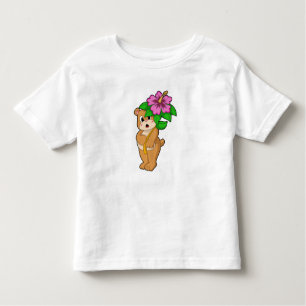 Bear with Flower Hibiscus Toddler T-Shirt