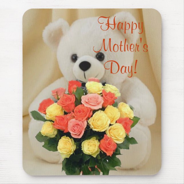 Bear With Flowers Mousepad (Front)