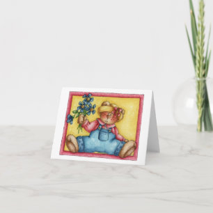 Bear with Flowers - Note Card
