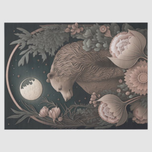 Bear With Flowers Tissue Paper