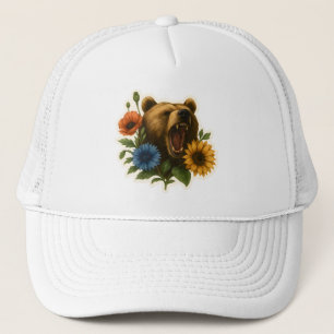 Bear with Flowers Trucker Hat