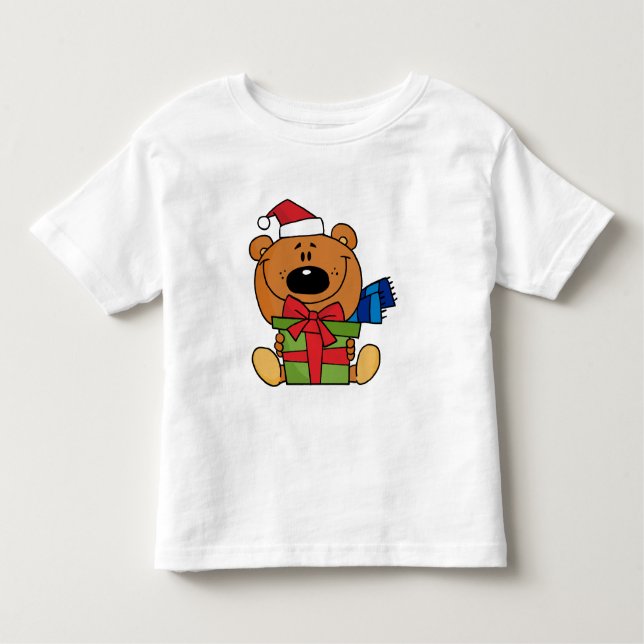 Bear With Gift Holiday Tshirts and Gifts (Front)