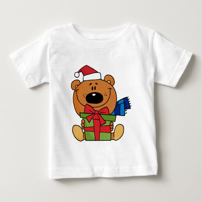 Bear With Gift Holiday Tshirts and Gifts (Front)