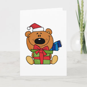 Bear With Gift Holiday Tshirts and Gifts Card