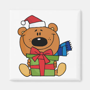 Bear With Gift Holiday Tshirts and Gifts Magnet